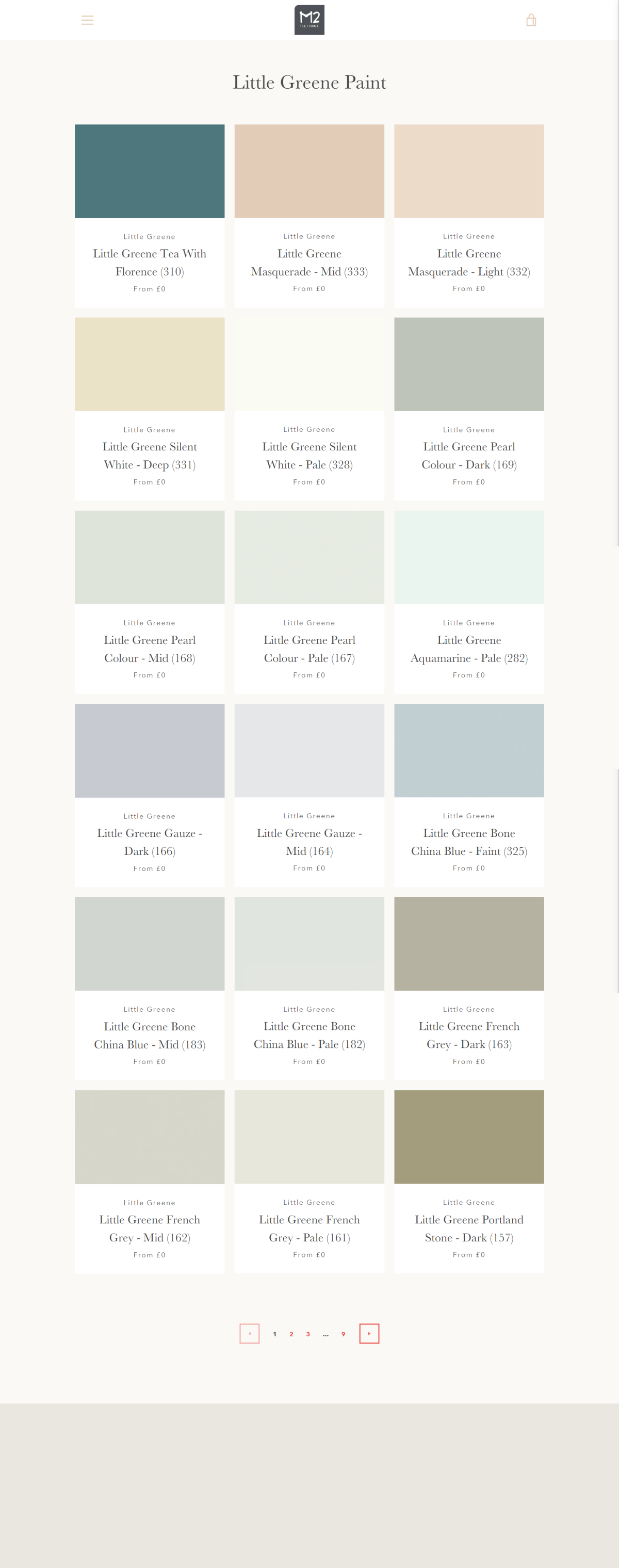 Screenshot of M2 Tiles & Paint paint shop